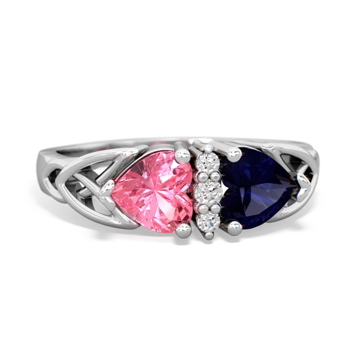 pink sapphire-sapphire celtic ring