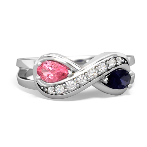pink sapphire-sapphire diamond infinity ring