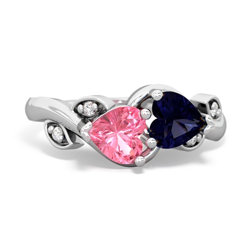 pink sapphire-sapphire floral keepsake ring