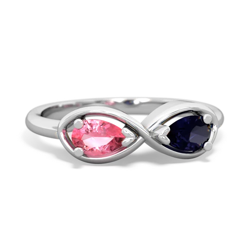 pink sapphire-sapphire infinity ring
