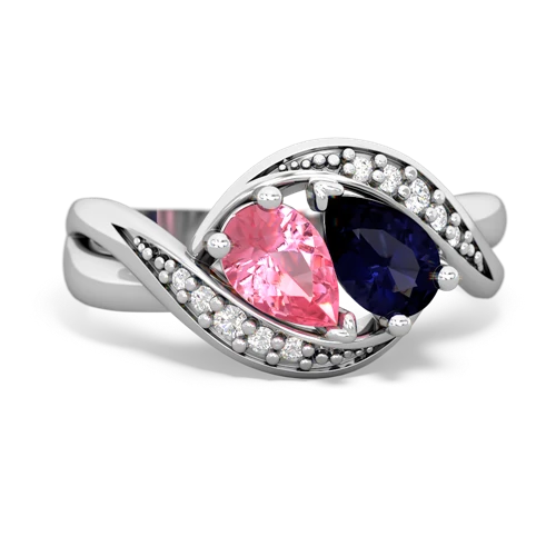 pink sapphire-sapphire keepsake curls ring