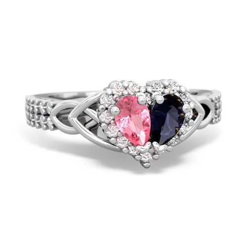 pink sapphire-sapphire keepsake engagement ring