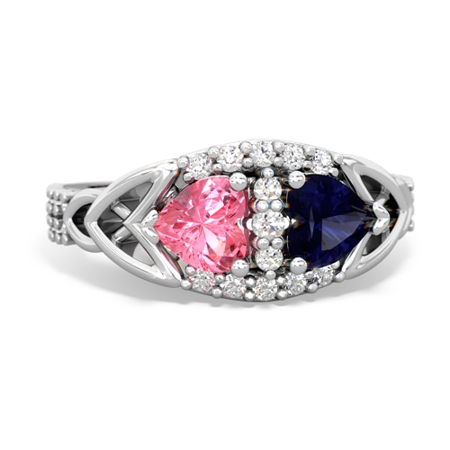 pink sapphire-sapphire keepsake engagement ring