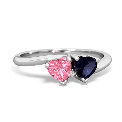 pink sapphire-sapphire sweethearts promise ring