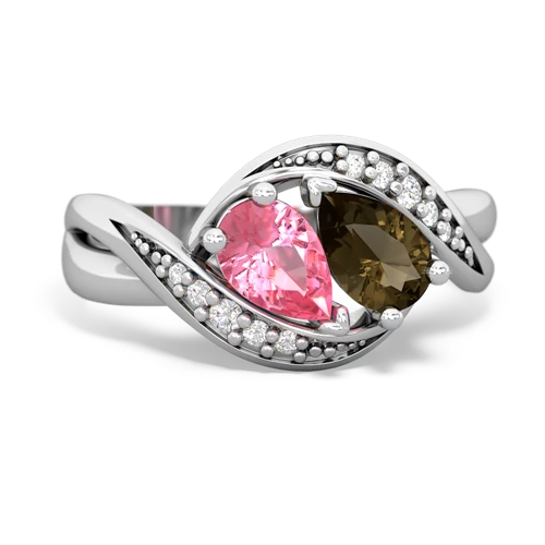 pink sapphire-smoky quartz keepsake curls ring