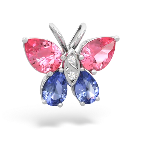 pink sapphire-tanzanite butterfly pendant