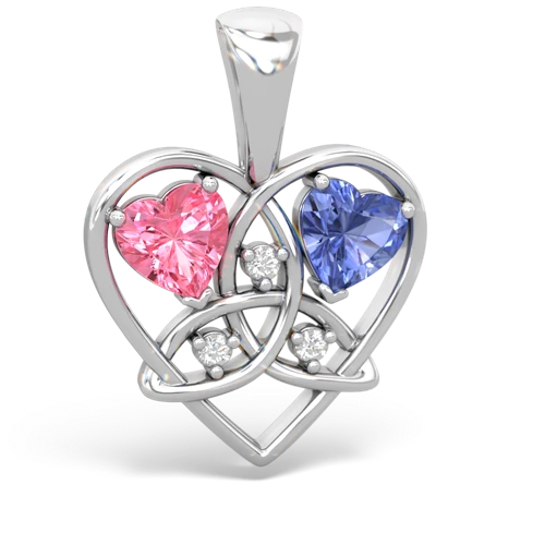 pink sapphire-tanzanite celtic heart pendant