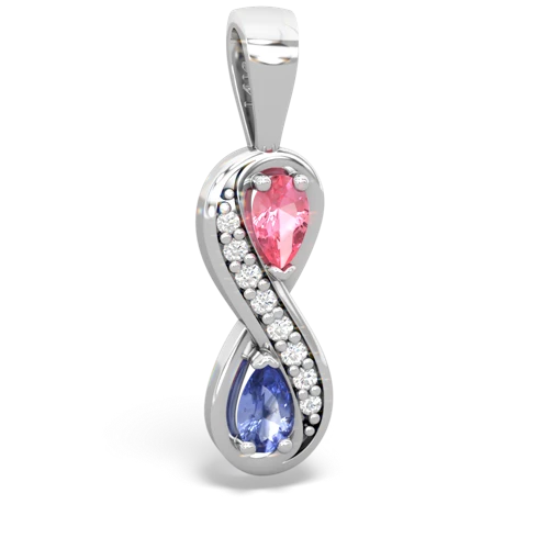 pink sapphire-tanzanite keepsake infinity pendant