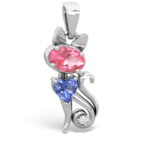 pink sapphire-tanzanite kitten pendant