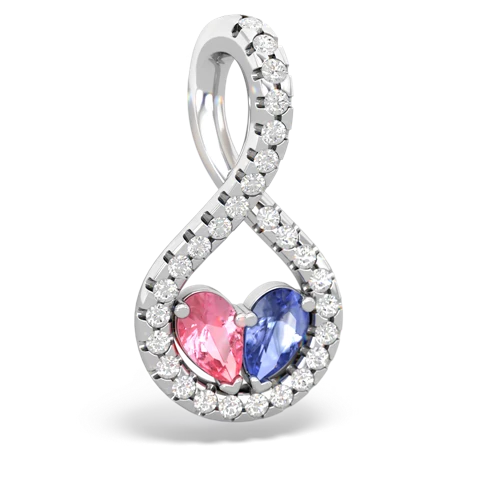 pink sapphire-tanzanite pave twist pendant
