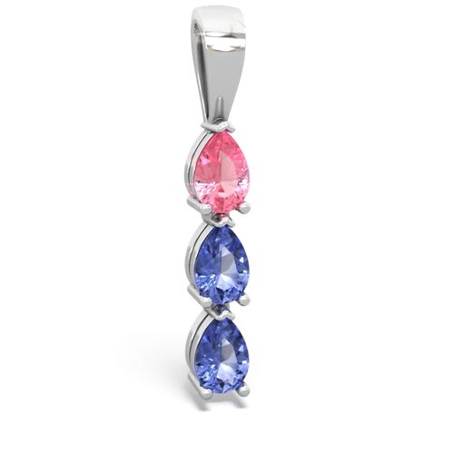pink sapphire-tanzanite three stone pendant