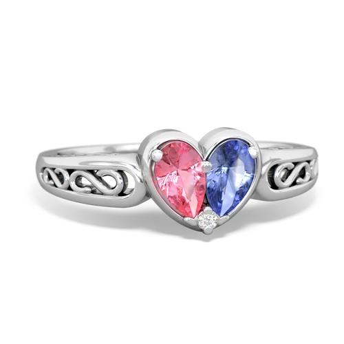 pink sapphire-tanzanite filligree ring