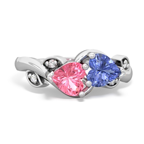 pink sapphire-tanzanite floral keepsake ring