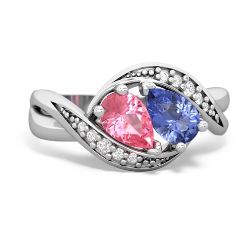 pink sapphire-tanzanite keepsake curls ring