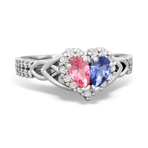 pink sapphire-tanzanite keepsake engagement ring