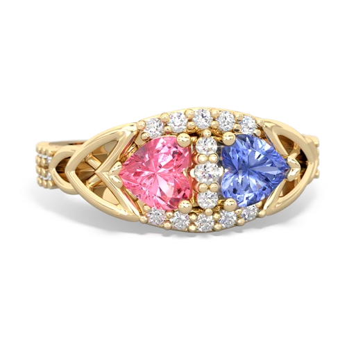 pink sapphire-tanzanite keepsake engagement ring
