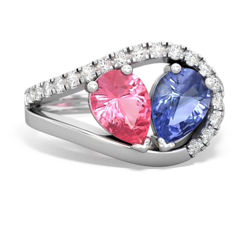 pink sapphire-tanzanite pave heart ring