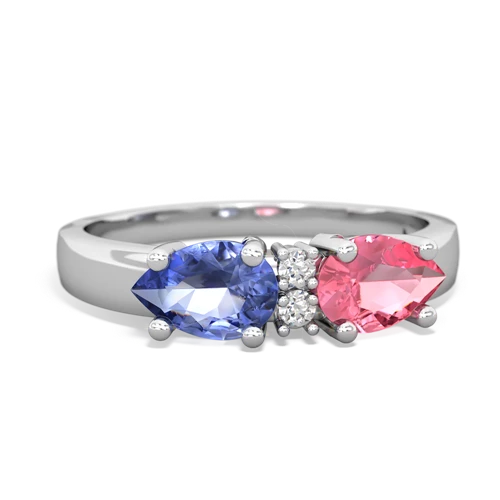 pink sapphire-tanzanite timeless ring