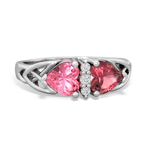 pink sapphire-tourmaline celtic ring