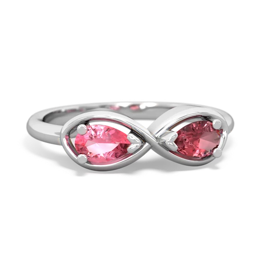 pink sapphire-tourmaline infinity ring