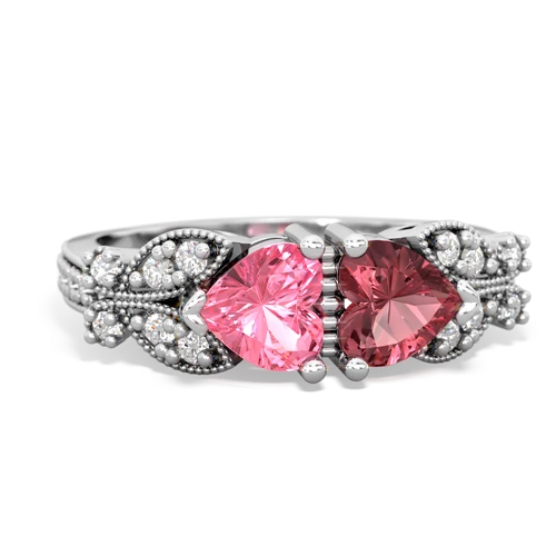 pink sapphire-tourmaline keepsake butterfly ring