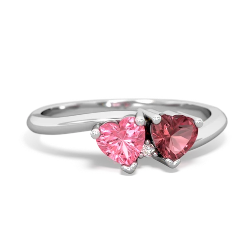 pink sapphire-tourmaline sweethearts promise ring