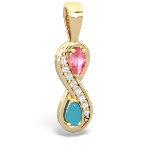 pink sapphire-turquoise keepsake infinity pendant