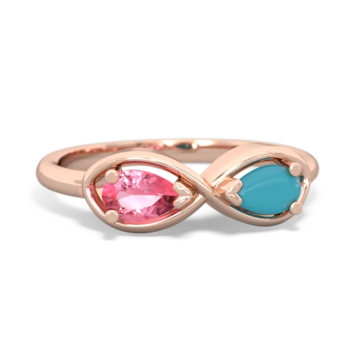 pink sapphire-turquoise infinity ring