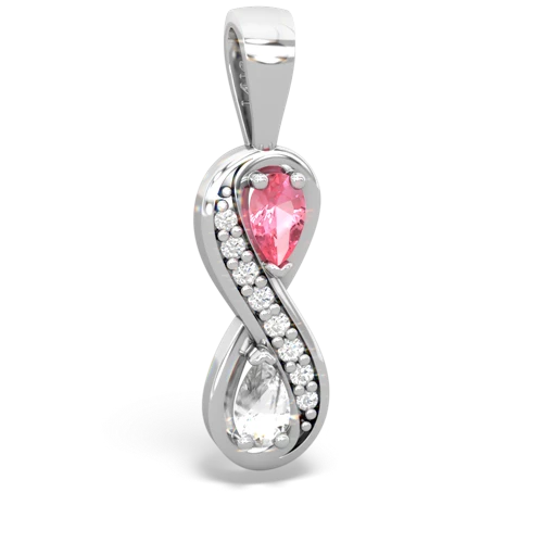 pink sapphire-white topaz keepsake infinity pendant