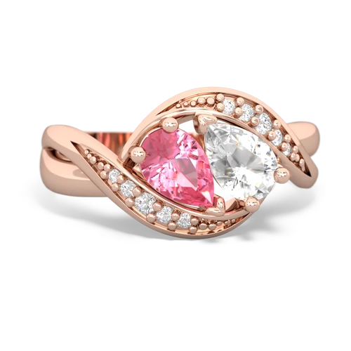 pink sapphire-white topaz keepsake curls ring