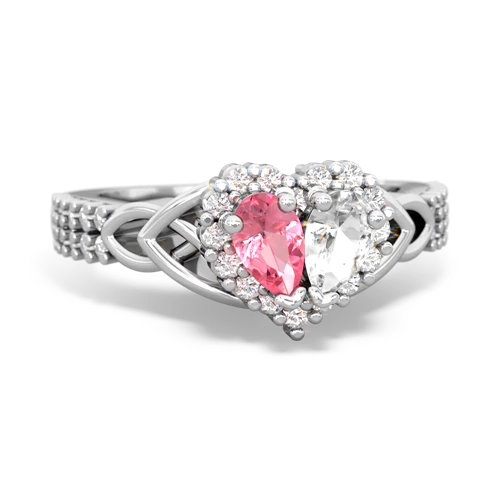 pink sapphire-white topaz keepsake engagement ring