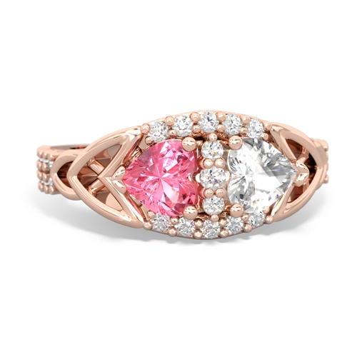 pink sapphire-white topaz keepsake engagement ring
