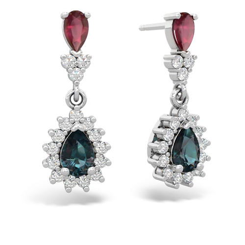 ruby-alexandrite dangle earrings