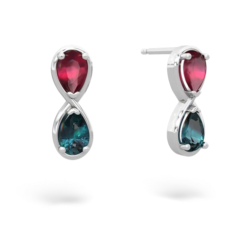 ruby-alexandrite infinity earrings