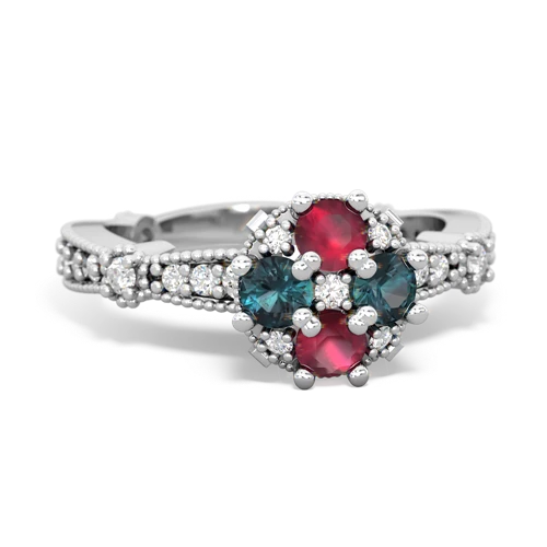 ruby-alexandrite art deco engagement ring