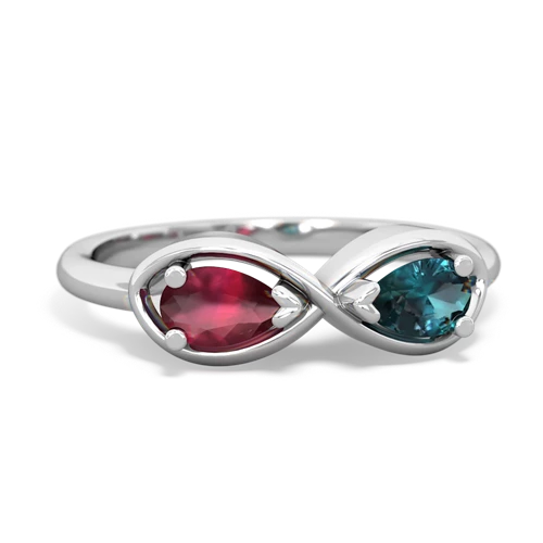 ruby-alexandrite infinity ring