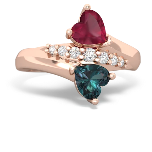 ruby-alexandrite modern ring