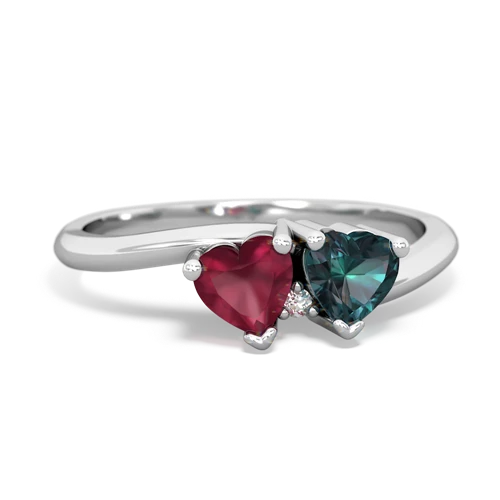 ruby-alexandrite sweethearts promise ring