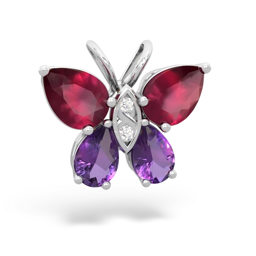 ruby-amethyst butterfly pendant