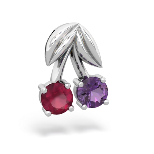 ruby-amethyst cherries pendant
