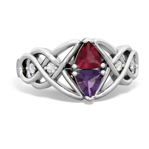 ruby-amethyst celtic knot ring