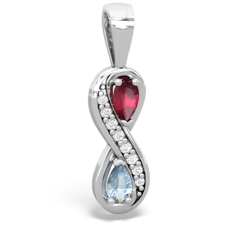ruby-aquamarine keepsake infinity pendant