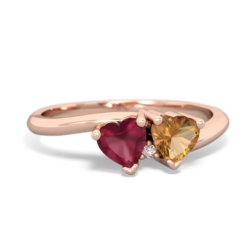 ruby-citrine sweethearts promise ring