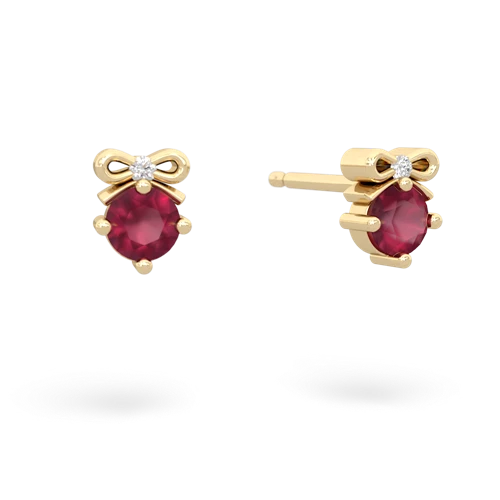 ruby bows earrings