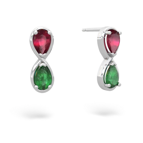 ruby-emerald infinity earrings