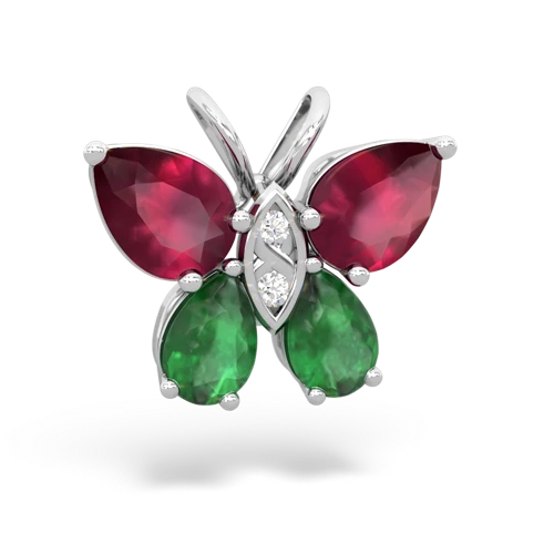 ruby-emerald butterfly pendant
