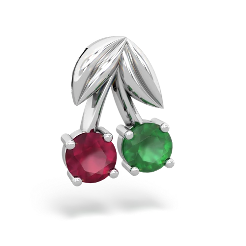 ruby-emerald cherries pendant
