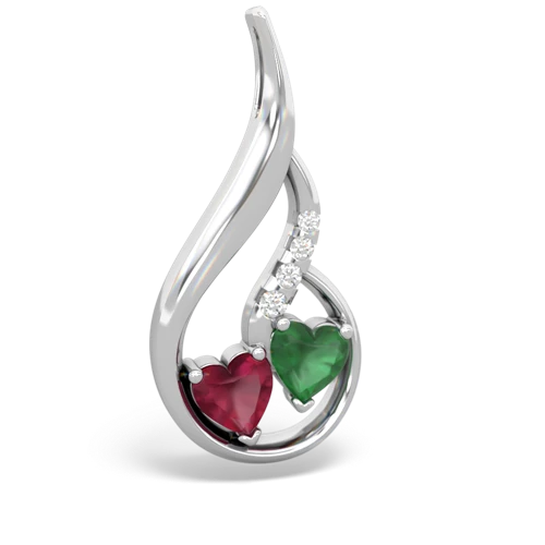 ruby-emerald keepsake swirl pendant