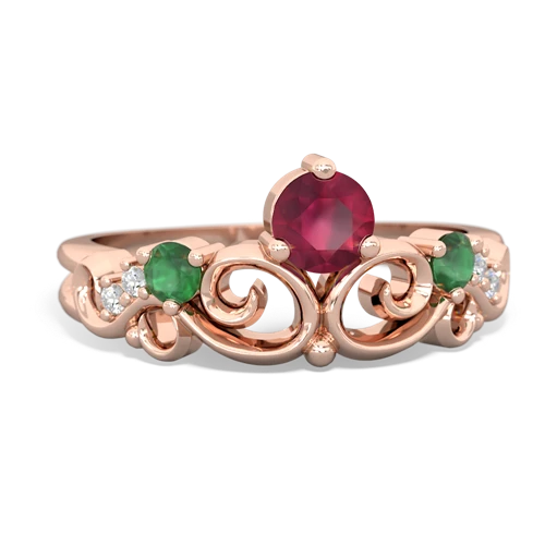 ruby-emerald crown keepsake ring