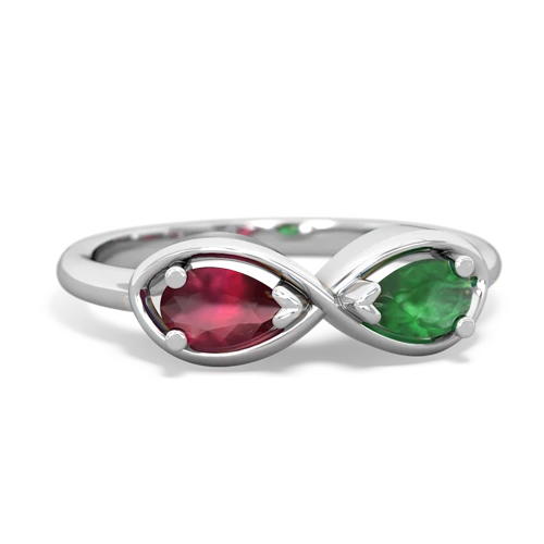 ruby-emerald infinity ring